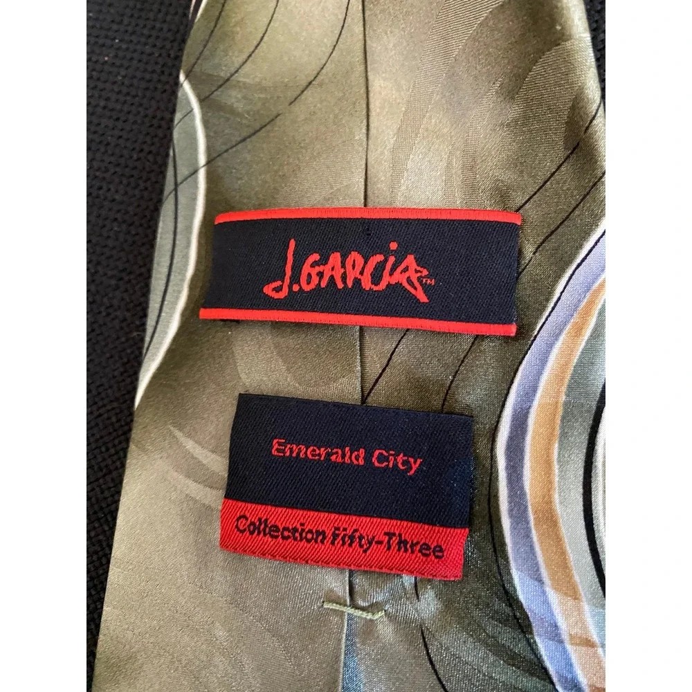 J. Garcia Emerald City Collection 53 Silk Tie Mens Abstract‎ Green Gold Blue